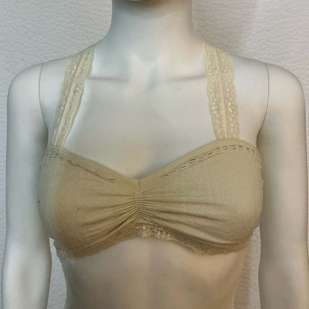 Altar'd State Seamless Racerback Bralette Size S/M Beige Lace Trim